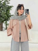 مانتو جیب نما برش دار خاطره کد 7867 - تصویر 2