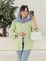 مانتو جلو چین برش دار کد 7869 - تصویر 2