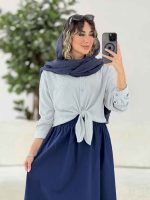 شومیز گره ای تک جیب کد 7849 - تصویر 7