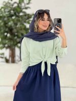 شومیز گره ای تک جیب کد 7849 - تصویر 9