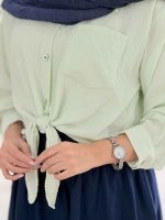 شومیز گره ای تک جیب کد 7849 - تصویر 11