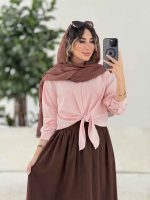 شومیز گره ای تک جیب کد 7849