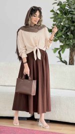 شومیز گره ای تک جیب کد 7849 - تصویر 3