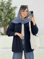 مانتو دو جیب پاکتی سیما کد 7886 - تصویر 2