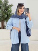 مانتو دو جیب پاکتی سیما کد 7886 - تصویر 4