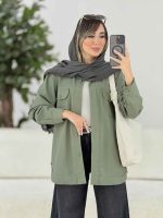 مانتو دو جیب پاکتی سیما کد 7886 - تصویر 3