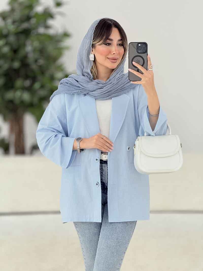 مانتو جیب نما دلیار کد 7836 مانتو جیب نما دلیار کد 7836