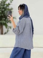 مانتو راه راه پشت پیله کد 7896 - تصویر 7