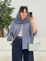مانتو جیب دوبل النا کد 7895 - تصویر 4
