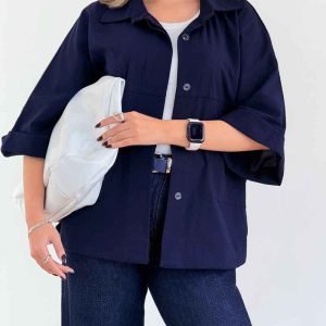 مانتو دکمه مخفی دو جیب کد 8016