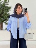 مانتو برش دار آستین پیله کد 8024 - تصویر 8