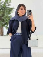 مانتو آستین پاگن یاس کد 7979 - تصویر 15