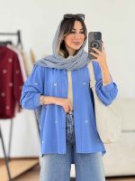 مانتو لینن طرح پاپیون کد 8018 - تصویر 5