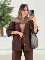 مانتو جیب پیله سرآستین دکمه کد 8031 - تصویر 3