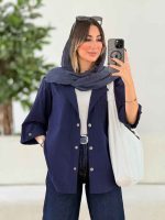 مانتو جیب پیله سرآستین دکمه کد 8031 - تصویر 11