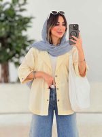مانتو جیب پیله سرآستین دکمه کد 8031 - تصویر 4