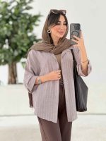 مانتو آستین پاگن پشت دکمه کد 7995 - تصویر 3