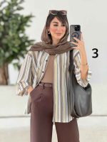 مانتو راه راه طرح دار کد 7986 - تصویر 11