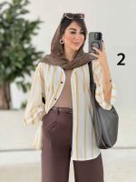 مانتو راه راه طرح دار کد 7986 - تصویر 21