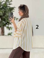 مانتو راه راه طرح دار کد 7986 - تصویر 12