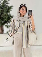 مانتو راه راه طرح دار کد 7986 - تصویر 22