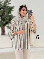 مانتو راه راه طرح دار کد 7986 - تصویر 10