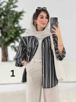 مانتو راه راه طرح دار کد 7986 - تصویر 3