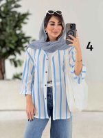 مانتو راه راه طرح دار کد 7986 - تصویر 5