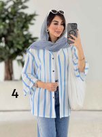 مانتو راه راه طرح دار کد 7986 - تصویر 15