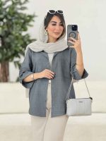 مانتو سر آستین دکمه روژین کد 8025 - تصویر 15