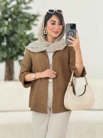 مانتو سر آستین دکمه روژین کد 8025 - تصویر 7