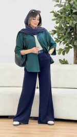 مانتو سر آستین دکمه روژین کد 8025 - تصویر 14