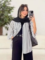 مانتو طرح دار نورا کد 7989 - تصویر 6