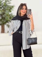 مانتو طرح دار نورا کد 7989 - تصویر 12