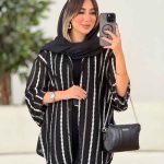 مانتو طرح دار نورا کد 7989