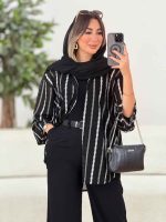 مانتو طرح دار نورا کد 7989 - تصویر 9