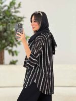 مانتو طرح دار نورا کد 7989 - تصویر 3