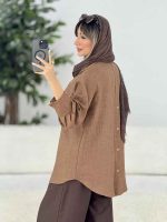 مانتو دو جیب پاکتی پشت دکمه کد 7931 - تصویر 16