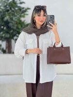 مانتو دو جیب پاکتی پشت دکمه کد 7931 - تصویر 2