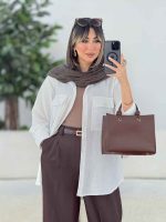 مانتو دو جیب پاکتی پشت دکمه کد 7931 - تصویر 8