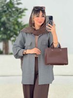 مانتو دو جیب پاکتی پشت دکمه کد 7931 - تصویر 21