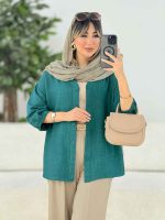 مانتو آستین پیله الهام کد 7933 - تصویر 17
