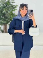مانتو دو جیب پاکتی پشت دکمه کد 7931 - تصویر 15