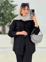 مانتو دو جیب پاکتی پشت دکمه کد 7931 - تصویر 17