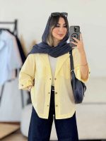 مانتو سر آستین پاگن دو جیب کد 8046 - تصویر 3