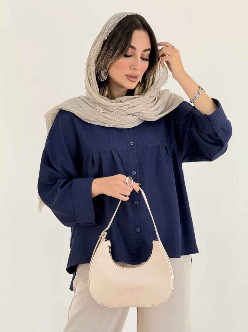 مانتو جلو چین بغل دو دکمه کد 8026
