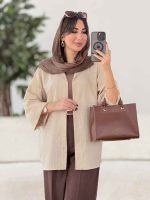 مانتو جلو دکمه گیسو کد 8045 - تصویر 9