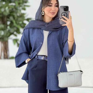 مانتو جلو دکمه گیسو کد 8045