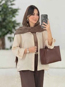 مانتو بغل بند نیاز کد 8054 - تصویر 2