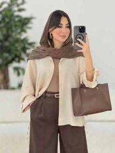 مانتو بغل بند نیاز کد 8054 - تصویر 7